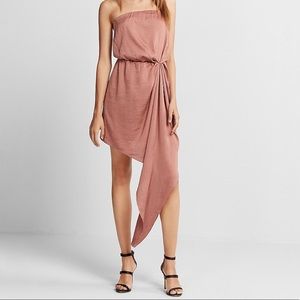 NWT Express Asymmetrical Hem Strapless Dress